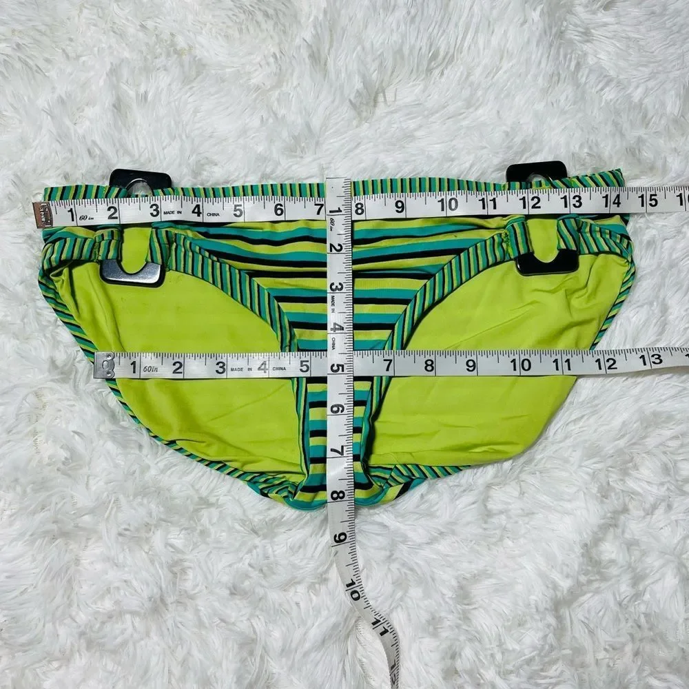 Nanette Lepore‎ Striped Green Hipster Bikini Bottom XS